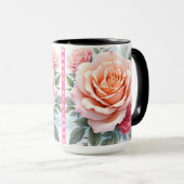 Mooie Roze Rozen Luxe Moderne Collectie Mok (Voorkant rechts)