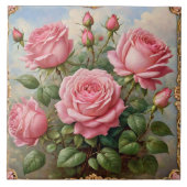 Mooie roze rozen modern Collectie Tegeltje (Voorkant)