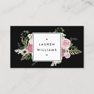 Mooie Roze Rozen Moderne Elegantie II Visitekaartje