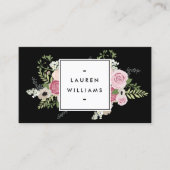 Mooie Roze Rozen Moderne Elegantie II Visitekaartje (Voorkant)