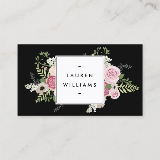 Mooie Roze Rozen Moderne Elegantie II Visitekaartje (Voorkant)