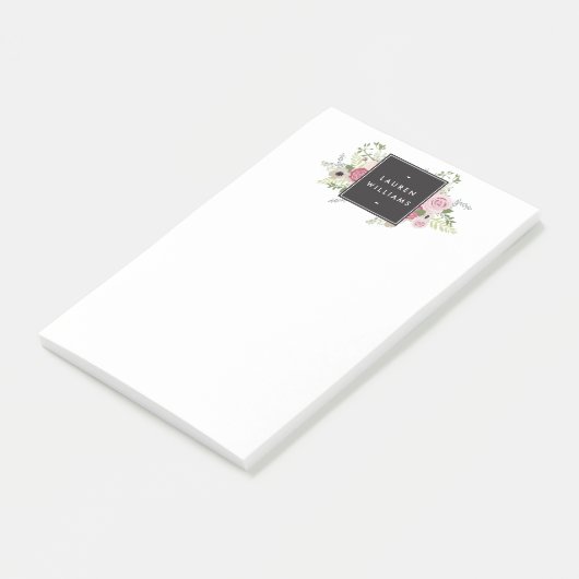 Mooie roze rozen moderne legantie post-it® notes (Schuin)