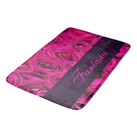Mooie roze rozen monogram badmat (Gekanteld)