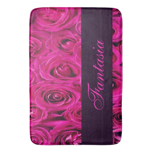 Mooie roze rozen monogram badmat (Voorkant Verticaal)