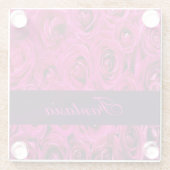 Mooie roze rozen monogram glazen onderzetter (Achterkant)