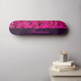 Mooie roze rozen monogram persoonlijk skateboard