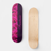 Mooie roze rozen monogram persoonlijk skateboard (Voorkant)