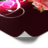 MOOIE ROZE ROZEN MONOGRAM POSTER (Hoek)