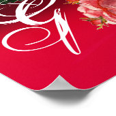 MOOIE ROZE ROZEN MONOGRAM POSTER (Hoek)