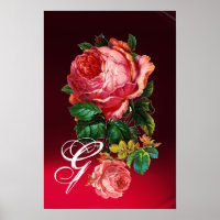 MOOIE ROZE ROZEN MONOGRAM