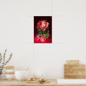 MOOIE ROZE ROZEN MONOGRAM POSTER (Keuken)