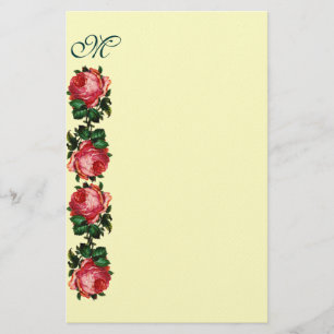 MOOIE ROZE ROZEN MONOGRAM, room Briefpapier