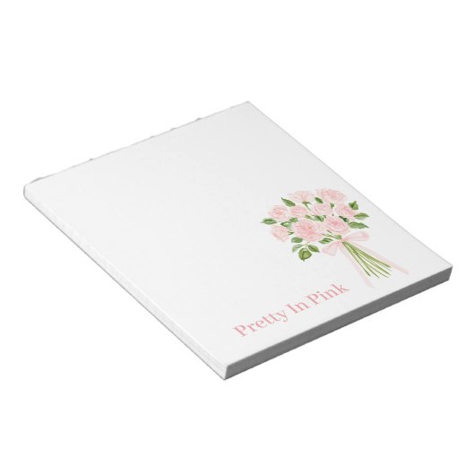 Mooie Roze Rozen Notitieblok (Schuin)