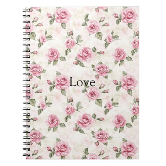 Mooie Roze Rozen Notitieboek (Voorkant)