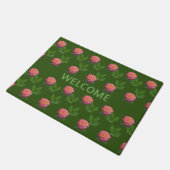 Mooie Roze Rozen op Bos Groen Deurmat (Schuin)