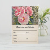 Mooie Roze Rozen Op de Voor- en Achterkant van Uit Kaart (Staand voorkant)