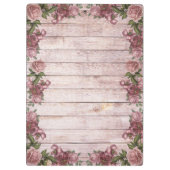 Mooie roze rozen op hout klembord (Achterkant)