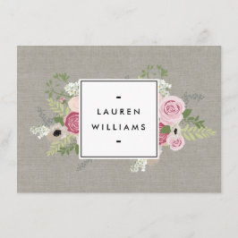 Mooie roze rozen op Linen Gift-certificaat