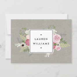 Mooie roze rozen op Linen Gift-certificaat