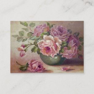 , mooie roze rozen, op maat visitekaartje