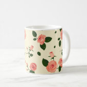 Mooie Roze Rozen Pastel Roze Patroon Koffiemok (Voorkant rechts)