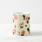 Mooie Roze Rozen Pastel Roze Patroon Koffiemok (Center)