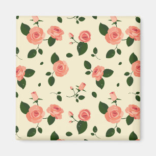 Mooie Roze Rozen Pastel Roze Patroon Magneet