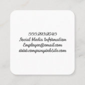 Mooie Roze Rozen Patroon Vierkante Visitekaartje (Achterkant)