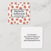 Mooie Roze Rozen Patroon Vierkante Visitekaartje (Voorkant / Achterkant)