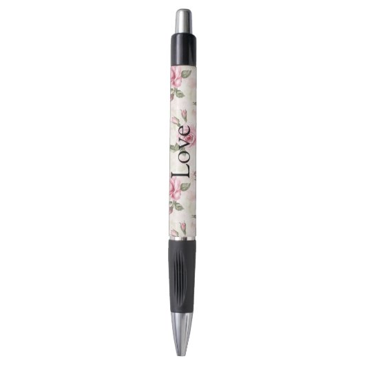 Mooie Roze Rozen Pen (Voorkant Verticaal)