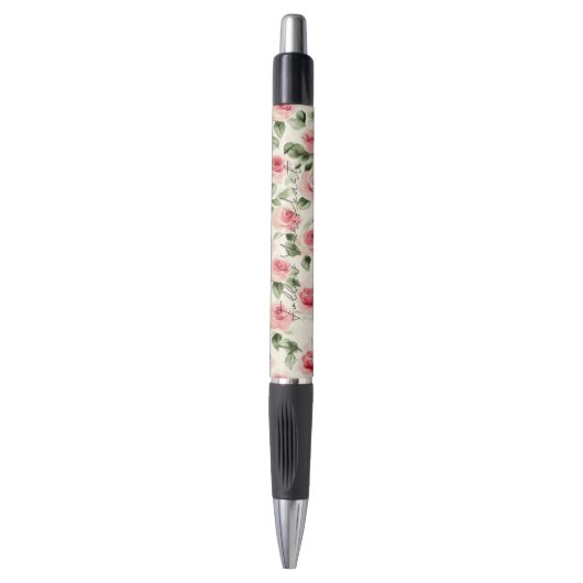 Mooie Roze Rozen Pen (Voorkant Verticaal)