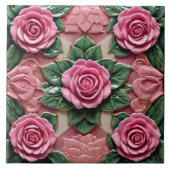 Mooie Roze Rozen Populair Collectie Tegeltje (Voorkant)
