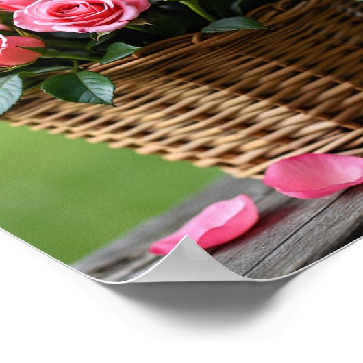 mooie roze rozen poster (Hoek)