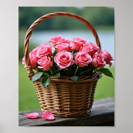 mooie roze rozen poster (Voorkant)