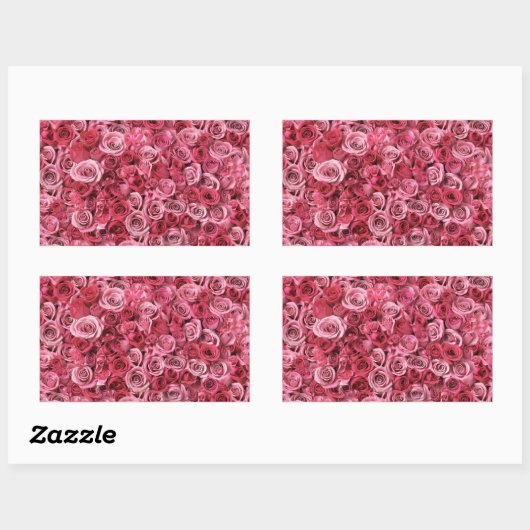 Mooie roze rozen rechthoekige sticker (Vel)