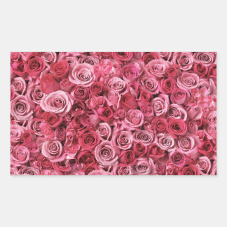 Mooie roze rozen rechthoekige sticker