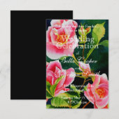 Mooie roze rozen, rode rozen, waterverf bloemen kaart (Voorkant / Achterkant)