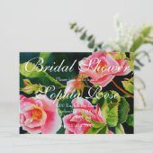 Mooie roze rozen, rode rozen, waterverf bloemen kaart (Staand voorkant)