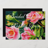 Mooie roze rozen, rode rozen, waterverf bloemen kaart (Voorkant / Achterkant)