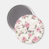 Mooie Roze Rozen Romantische Liefde Magneet (Voorkant / Achterkant)