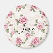 Mooie Roze Rozen Romantische Liefde Magneet (Voorkant)
