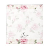 Mooie Roze Rozen Romantische Liefde Notitieblok (Voorkant)