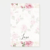 Mooie Roze Rozen Romantische Liefde Post-it® Notes (Voorkant)
