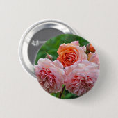 Mooie roze rozen ronde button 5,7 cm (Voorkant /achterkant)