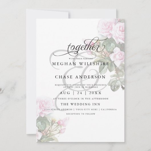 Mooie roze rozen rozen BarefootBride™ Kaart (Voorkant)