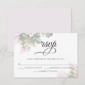 Mooie roze rozen rozen BarefootBride™ RSVP Kaartje (Voorkant / Achterkant)