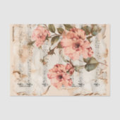 Mooie roze rozen stijl muziekblad tissuepapier (Voorkant)