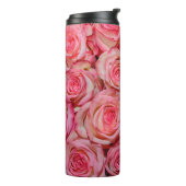 Mooie roze rozen thermosbeker (Gedraaid links)