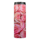 Mooie roze rozen thermosbeker (Achterkant)