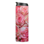 Mooie roze rozen thermosbeker (Geroteerd rechts)